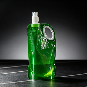 Bolsa Reutilizable con Boquilla, Bolsa de Plástico Verde con Tapa y Gancho Mosquetón para Uso Personal - Product Image 2