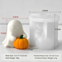 Moule en silicone 3D Citrouille Fantôme pour bougies d'Halloween, fabrication de bougies d'aromathérapie, bricolage fait main, décoration intérieure pour adultes, artisanat