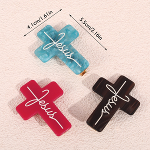 Horquilla de acetato personalizada de Jesús, pinzas de pelo de alta calidad a la moda para mujer, pinzas para el pelo - Product Image 2