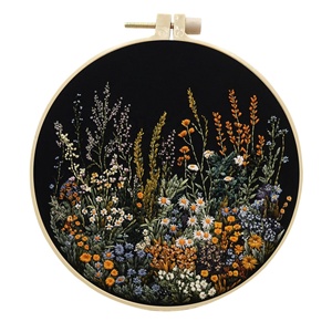 Kits de broderie au point de croix pour débutants avec motifs floraux pré-imprimés sur tissu en coton - Product Image 3