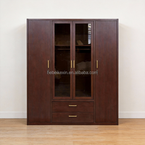 Armoire moderne en acier mince avec étagères de rangement internes, armoire à vêtements en métal pour petit espace de vie en condo - Product Image 1