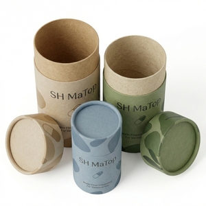 กล่องกระดาษคราฟท์ทรงกระบอกแบบดัน-ดึง บรรจุภัณฑ์ทรงกลม ขนาด <span class=keywords><strong>2</strong></span> ออนซ์ สำหรับลิปบาล์มแบบดันขึ้น กล่องเปล่า - Product Image 1