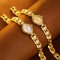 Nouvelle vente chaude Montre BS Bee Sister ovale en verre à quartz à aiguilles Montres vintage pour femmes Montres élégantes et mignonnes avec fermoir caché en perle