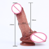Masturbateur réaliste en silicone liquide brun de 21,5 cm (8,46 pouces) pour femme, idéal pour l'orgasme féminin, jouet sexuel pour femme