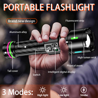 Lampe torche portable de haute qualité 20W, laser blanc, batterie au lithium 18650, charge USB-C, banque d'alimentation, lampe torche de secours extérieure, zoom