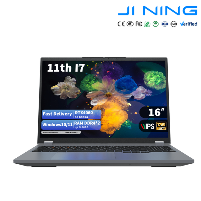 Hot Sale Intel Core I7 11370H 16 Inch Laptop RTX 4060 8GB GDDR6 32GB 512GB 1TB SSD 144Hz IPS Gaming Business Notebook Win 11