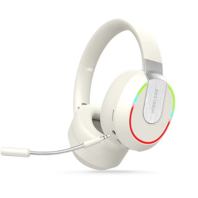 New Ear Wireless Gaming Headphones Active Noise Cancellation (ANC) for 5.1 RGB Lights Detachable Mic Foldable Design for