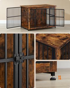 Feandrea köpek sandık mobilya ağır köpek kafesi çift kapılar pet ev köpek kulübesi çıkarılabilir tepsi ile - Product Image 6