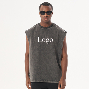 King Mcgreen Star Custom Mens Muscle Oversize Tank Top Musculation Fashion Fitness Breathable Singlets Acid Washed Men T-shirts