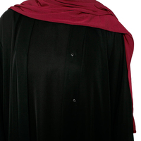 Abaya noire jet personnalisée 2026 pour femme, robe musulmane texturée à devant ouvert, vêtements islamiques modestes, ensemble de robes cardigan pour fête de l'Aïd, vente en gros
