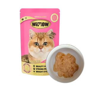 Wimow Emballage personnalisé <span class=keywords><strong>pour</strong></span> aliments humides <span class=keywords><strong>pour</strong></span> chats, haute teneur en protéines, au saumon/poulet/thon, en sachet rétractable <span class=keywords><strong>stérilisé</strong></span> à la chaleur 85g, <span class=keywords><strong>pour</strong></span> toutes les phases de vie - Product Image 6