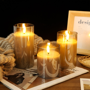 Electronic Candles <b>Light</b> Flameless Remote <b>Timer</b> Flickering Lamp Clear Acrylic Glass Battery Powered Wedding Party Christmas - Product Image 4