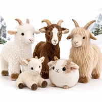 Peluche chèvre des montagnes alpines, nouveauté, chèvre bébé blanche, brune et grise, animal en peluche