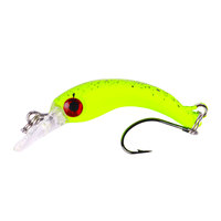 HENGJIA 4cm 1.4g Micro Minnow Leurre de pêche Wobbler Appât artificiel dur pour truite et perche avec yeux 3D 8 couleurs