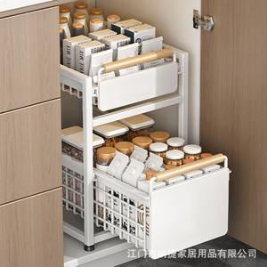 ชั้นวางของในห้องน้ำ Najia แบบสองชั้น รูปทรงสี่เหลี่ยมผืนผ้า ตั้งพื้นได้ ทนทาน ใช้ได้หลากหลาย สำหรับจัดระเบียบอ่างล้างหน้า - Product Image 4