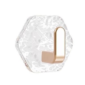 CONTINENT Hexagonal Adhesive <b>Hooks</b> 5 Pack <b>Gold</b> Tone Contemporary Bathroom <b>Wall</b> Mount No Drilling Required - Product Image 5