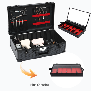 <span class=keywords><strong>Valise</strong></span> à outils de barbier en aluminium personnalisée avec serrure à combinaison, organiseur professionnel portable pour outils de <span class=keywords><strong>coiffure</strong></span>, <span class=keywords><strong>valise</strong></span> de voyage OEM - Product Image 2