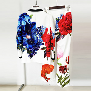 Ocstrade Woman Print <strong>Blazer</strong> and Pants for Women Formal Wear Jacket &amp; Trousers <strong>Leggings</strong> Elegant <strong>Outfits</strong> Ladies Office Wear Suit - Product Image 4