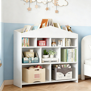 Organizzatore Moderno e Sicuro in Legno per Giocattoli - Libreria a 9 Scomparti e Mobile per Sala Giochi per Scuola e Soggiorno - Product Image 1