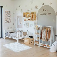Étagère de rangement pliable en bois et porte-vêtements pour enfants, design moderne pour la cuisine, la salle de bain et le salon