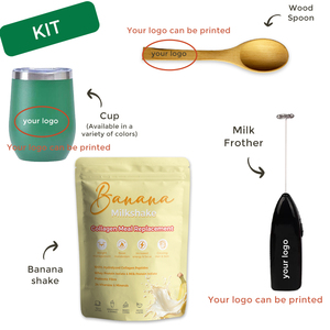 Superaliments <span class=keywords><strong>de</strong></span> marque privée Remplacement <span class=keywords><strong>de</strong></span> repas au collagène <span class=keywords><strong>de</strong></span> qualité supérieure Banana Milkshake Kit Box Glowing Skin Hair - Product Image 2