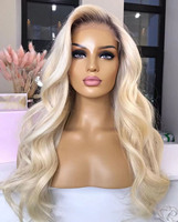 Wig rambut Rusia akar gelap warna Platinum rambut palsu atas renda ditarik ganda gaya Kosher Yahudi kutikula tidak terlihat simpul atas
