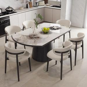 Ensemble <span class=keywords><strong>de</strong></span> table et <span class=keywords><strong>chaises</strong></span> <span class=keywords><strong>de</strong></span> salle à manger en marbre et bois, moderne, extensible, pliable, rond, <span class=keywords><strong>de</strong></span> luxe, 4, 6, <span class=keywords><strong>8</strong></span> places, designs <span class=keywords><strong>de</strong></span> meubles pour salon - Product Image 2