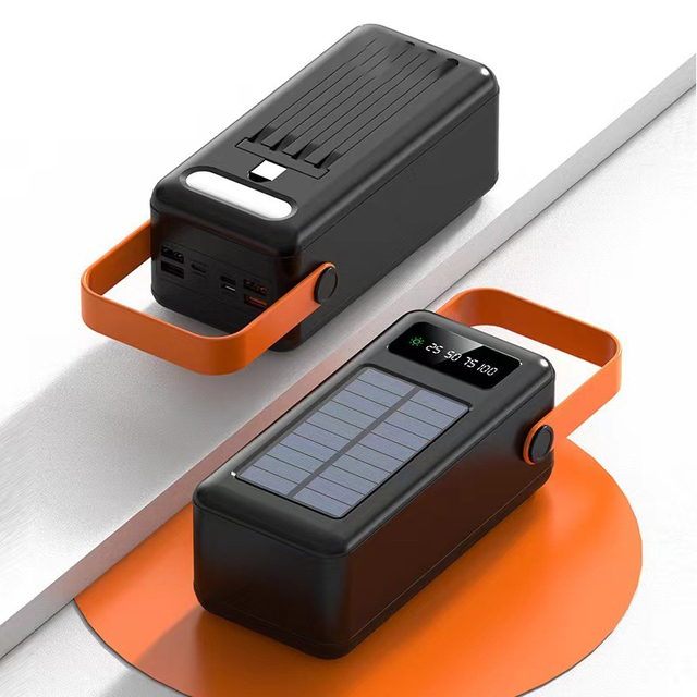 2025 Trending Factory Powerbank 50000mAh Solar Power Bank with LED Lights New Power Station with Cable Included