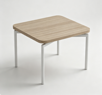 Table d'appoint carrée minimaliste en mélamine E0, grain de bois, pour la maison, le bureau, le coin détente, le canapé, le bureau d'appoint