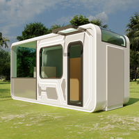 Capsule spatiale hôtelière de luxe moderne Apple House, bâtiment résidentiel préfabriqué avec terrasse pour villas et parcs.
