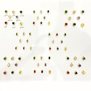 Mini minuscule petit 18K plaqué or Solitaire CZ goutte ovale carré rond coeur <span class=keywords><strong>Marquise</strong></span> charme connecteur pour la fabrication de bijoux à bricoler soi-même - Product Image 3