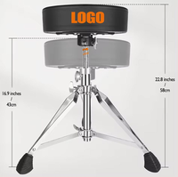 Siège de batterie robuste, pivotant, réglable en hauteur, rembourré, pour batterie acoustique et électronique, disponible en gros directement de l'usine