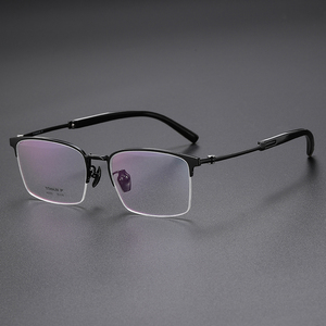 H2335 New Tinh Khiết Titan + Oxhorn Khung Quang Học Thời Trang Titan Kính Bất Trâu Sừng Kính - Product Image 3