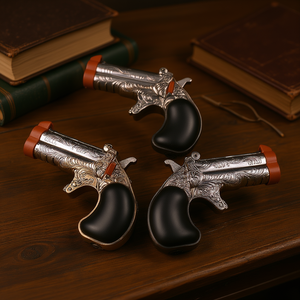 Accendino a Doppia Fiamma Ever Tech a Forma di Pistola Antica, Ricaricabile a Butano, Fiamma Regolabile, Unisex - Product Image 2