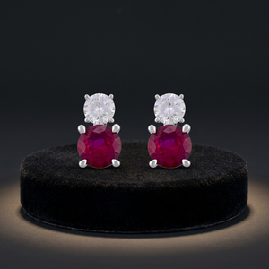 Pendientes de Plata 92.5 con Baño de Oro de 14K para Mujer, con Circonitas, 2g de Peso, Engaste de Garra, para Compromiso - Product Image 2