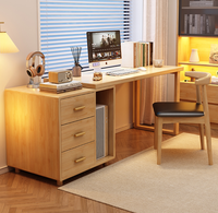 Bureau d'ordinateur en bois massif avec tiroirs et rangement pour tour PC, table d'étude réversible pour bureau à domicile, vente en gros pour chambre et appartement
