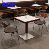 Ensemble table et chaises SEM Commercial Dining en pierre frittée pour restaurants, hôtels, cafés - Écologique, durable, facile à nettoyer