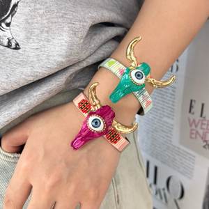 Bracelet ajustable en perles Miyuki, œil maléfique, accessoires <span class=keywords><strong>de</strong></span> bracelet, œil porte-bonheur, bijoux tendance, cadeau, fête, mode, vente en gros d'usine - Product Image 5