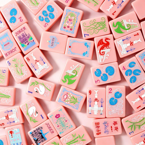 American <b>Mahjong</b> Tiles Luxury Premium Acrylic Pink Parisian Tile <b>Set</b> - Product Image 4