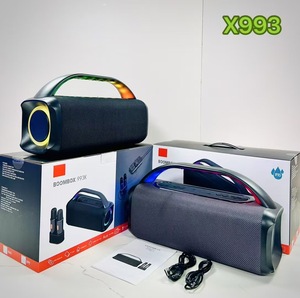 Machine de karaoké X993K avec deux microphones, puissance 30W, basses puissantes, éclairage LED RVB, prise en charge de la lecture de cartes TF et USB - Product Image 1