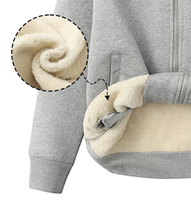 Veste zippée pour homme en polaire doublée de sherpa épaisse et chaude pour le travail en hiver avec logo personnalisé, sweat-shirt zippé pour homme de haute qualité