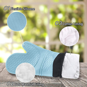 Direct USA Warp-Knit Fabric <b>Oven</b> <b>Gloves</b> Heat Resistant Anti-Freeze Cold-Insulated Hand Arm Safety <b>Gloves</b> - Product Image 3