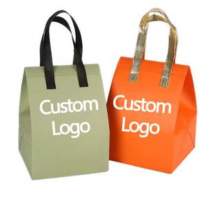 Sac isotherme pour la restauration rapide avec logo personnalisé, bande adhésive bon marché, sac à déjeuner isolé non tissé - Product Image 4