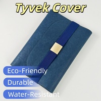 Carnet A5 Premium en Tyvek, ensemble stylo et journal co-designé avec fermeture élastique, pochette de rangement en cuir – Collection Exécutive