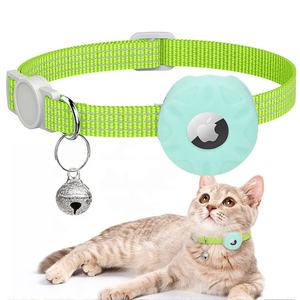 Personalizado 3M cinta reflectante AirTag gato <span class=keywords><strong>Collar</strong></span> de lujo moderno de poliéster de goma GPS Tracker <span class=keywords><strong>Collar</strong></span> con función Breakaway para mascotas - Product Image 6