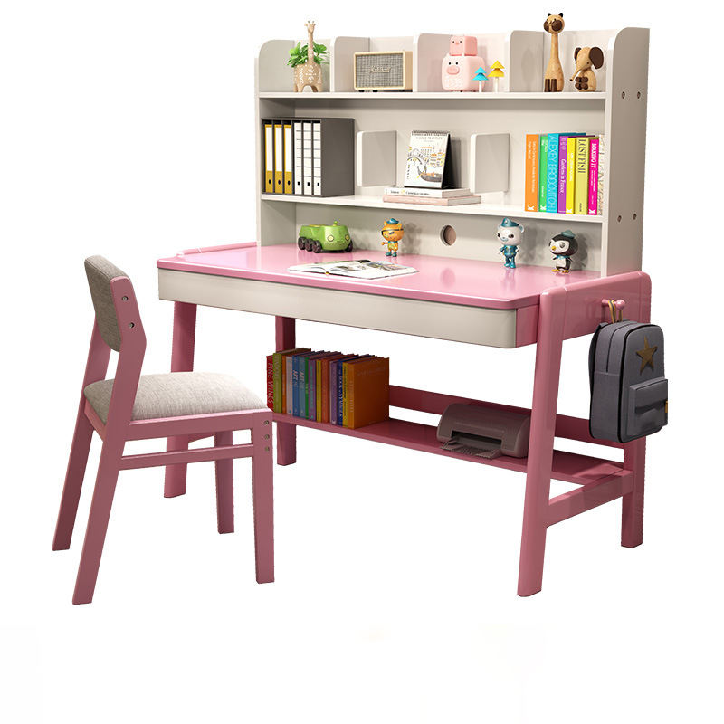 โต๊ะสีชมพูสีขาว + ยกเก้าอี้ A * 1