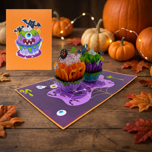 Best Price Handmade <b>Paper</b> <b>Honeycomb</b> Cupcake Halloween Thanksgiving Valentine's Day 3D Pop Card Custom Design Birthdays Hot - Product Image 5