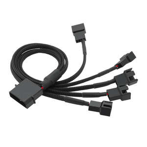 Répartiteur de ventilateur 1 à 5 voies, Y-Splitter gainé, connecteur mâle <span class=keywords><strong>Molex</strong></span> 4 broches vers 4x connecteurs mâles PWM 3 broches/4 broches, câble adaptateur d'extension de ventilateur, concentrateur - Product Image 6