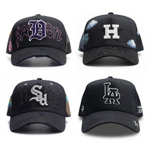 Casquettes en daim satiné de haute qualité, nouveau design, broderie 3D, 100% original X Sad <span class=keywords><strong>Boyz</strong></span>, casquettes à 5 panneaux, barbe noire, chapeaux Dh - Product Image 2