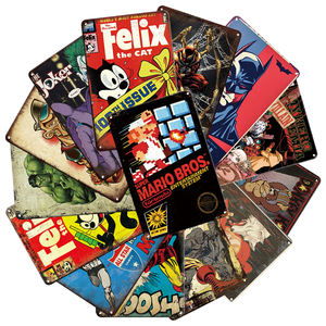 Мультяшные персонажи забавные и красочные винтажные металлические жестяные знаки печать логотипа металлический Плакат на заказ винтажные металлические знаки - Product Image 1